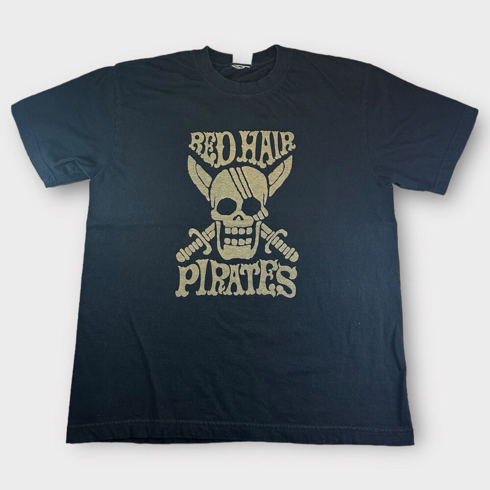 COSPA One Piece Red Hair Pirates T-Shirt Size L Black 21”x26” Anime Animation